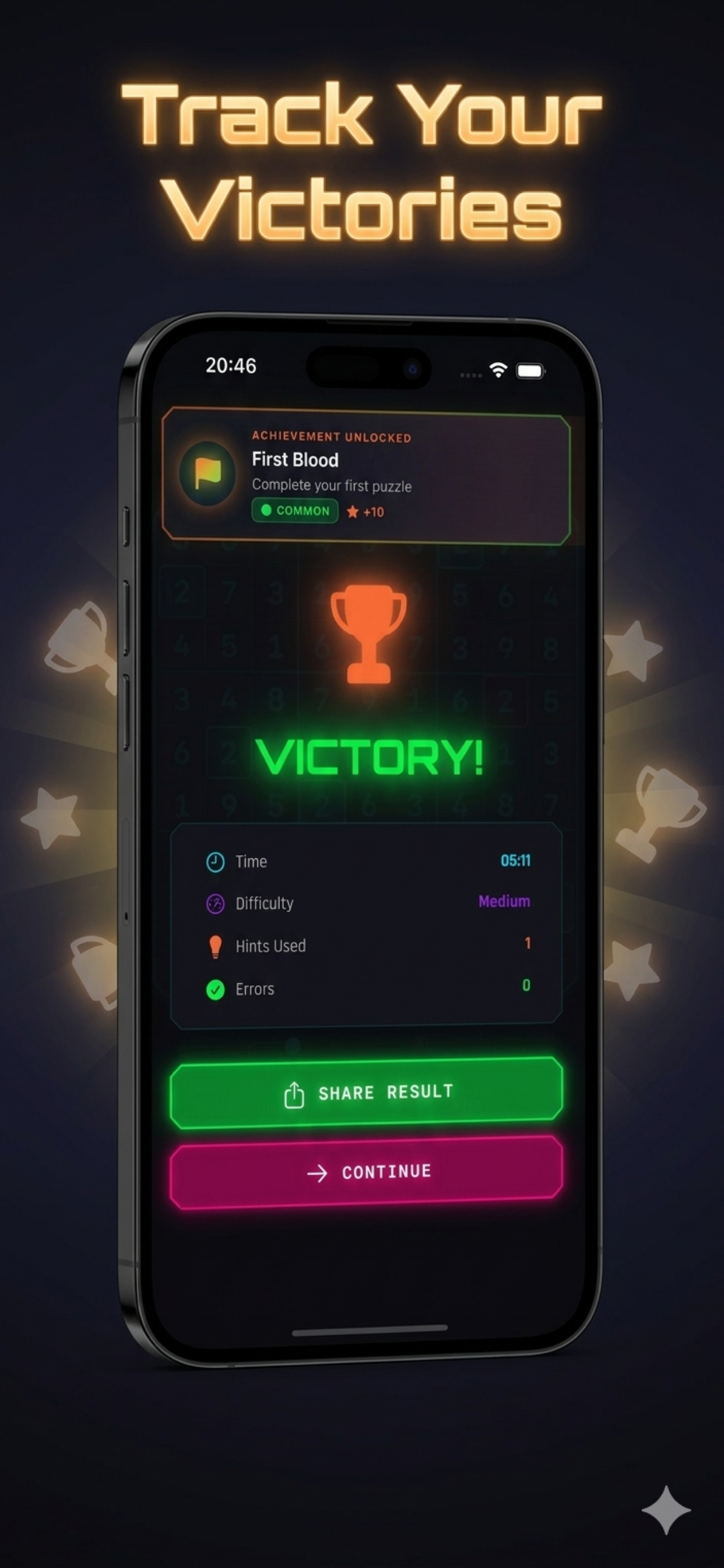 NeonGrid victory screen